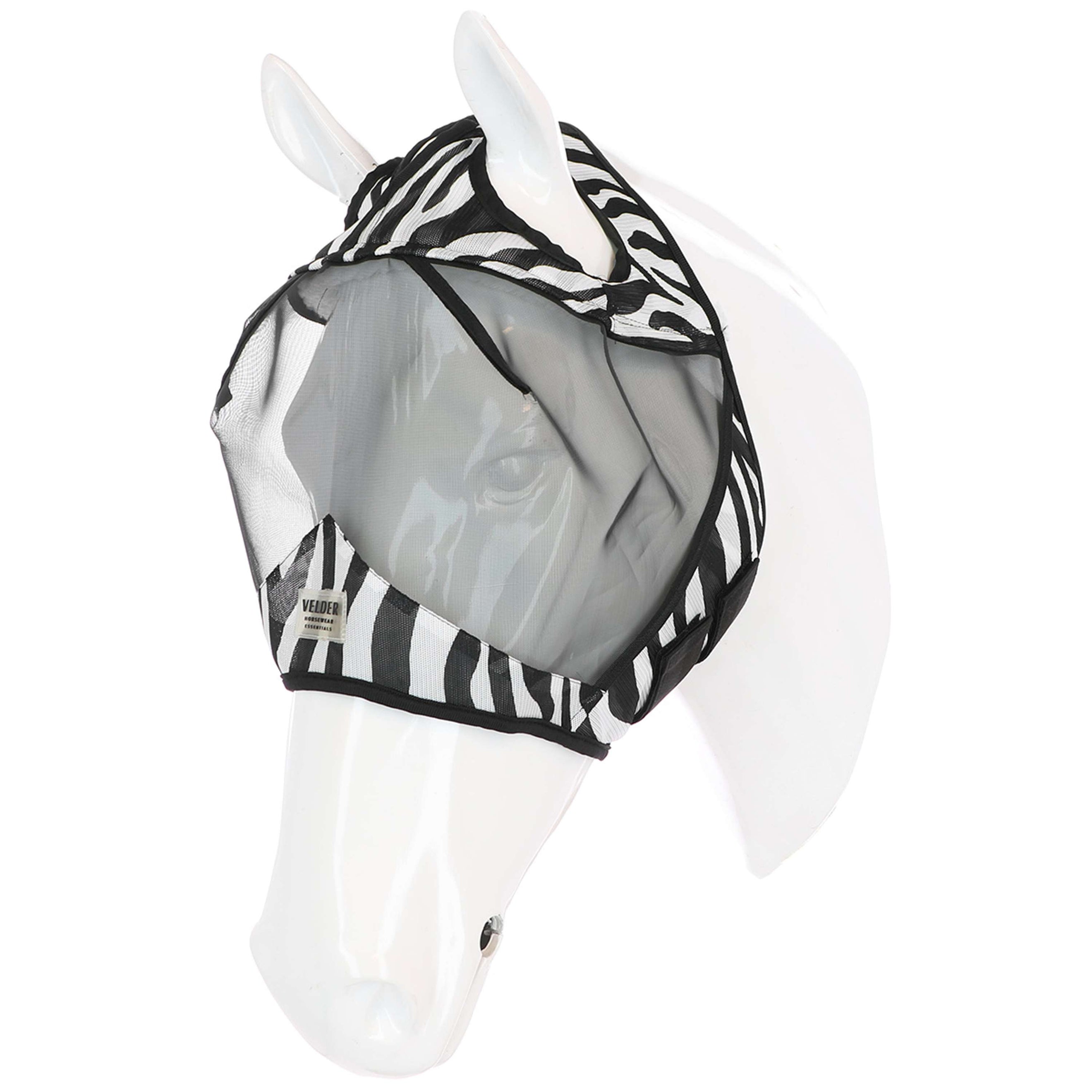 Velder Horsewear Essentials Fliegenmaske Zebra Ohne Ohren Schwarz/Weiß