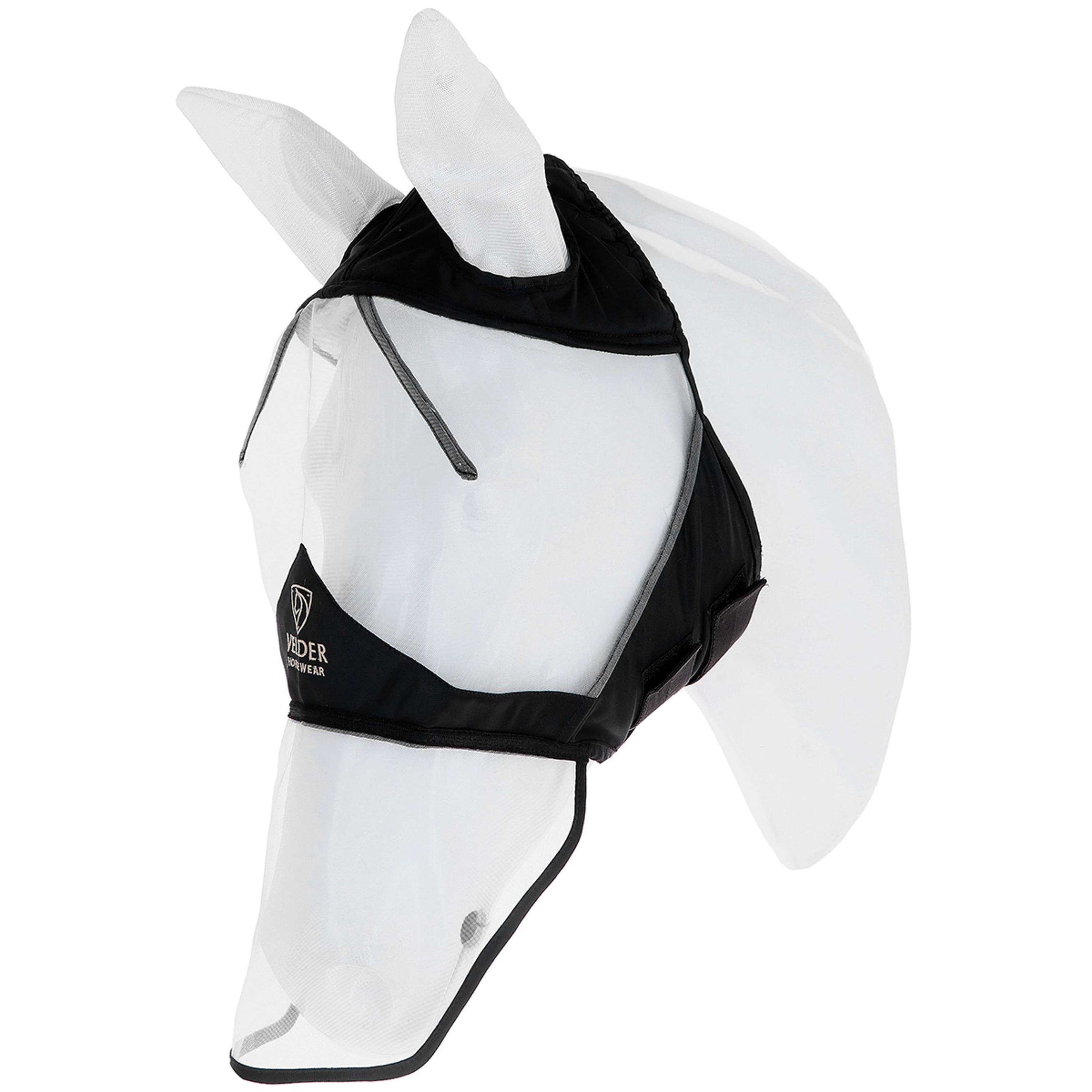 Velder Horsewear Premium Fliegenmaske mit Ohren und Nase Schwarz