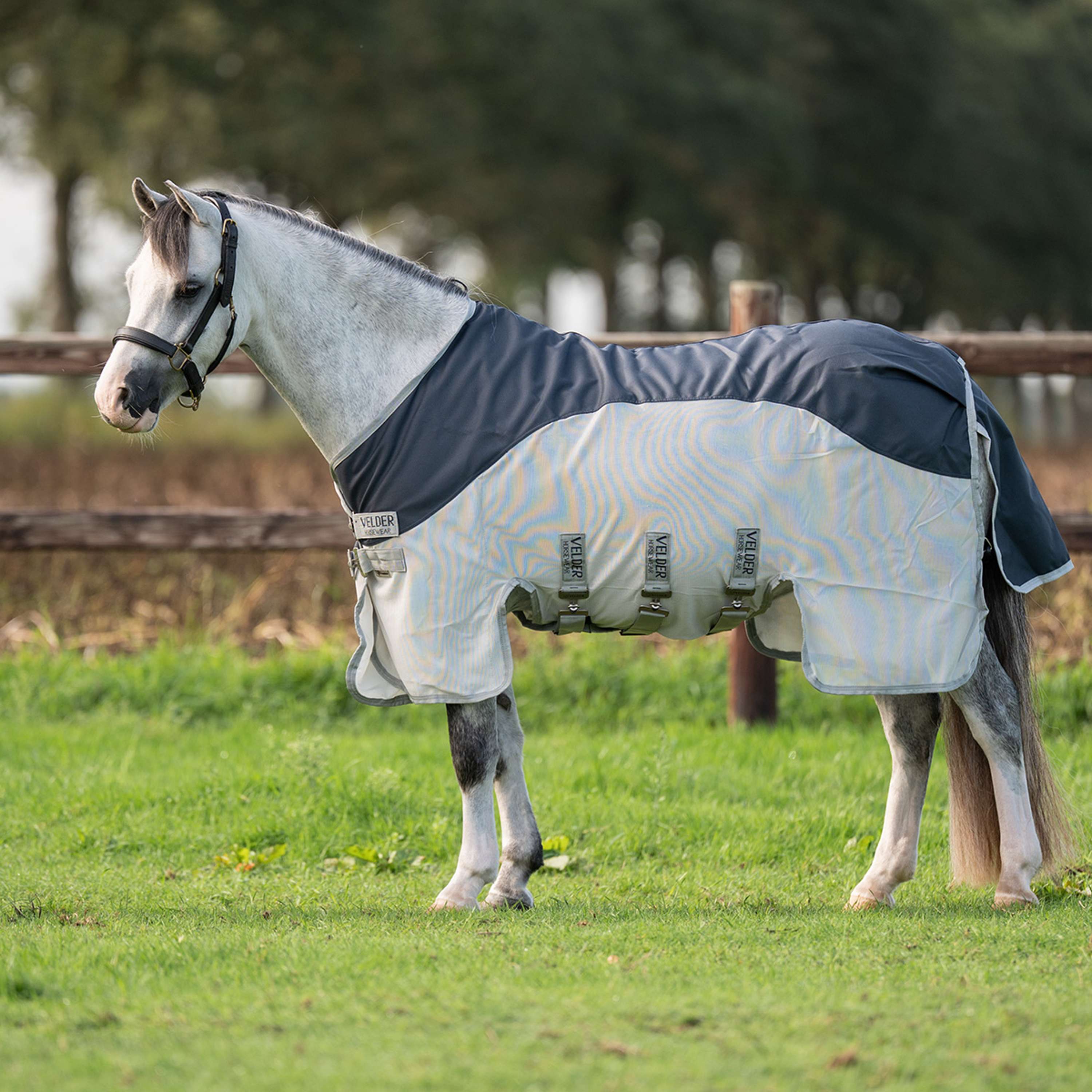 Velder Horsewear Premium Pony Fliegendecke Rainless Summer Navy/Field Grey