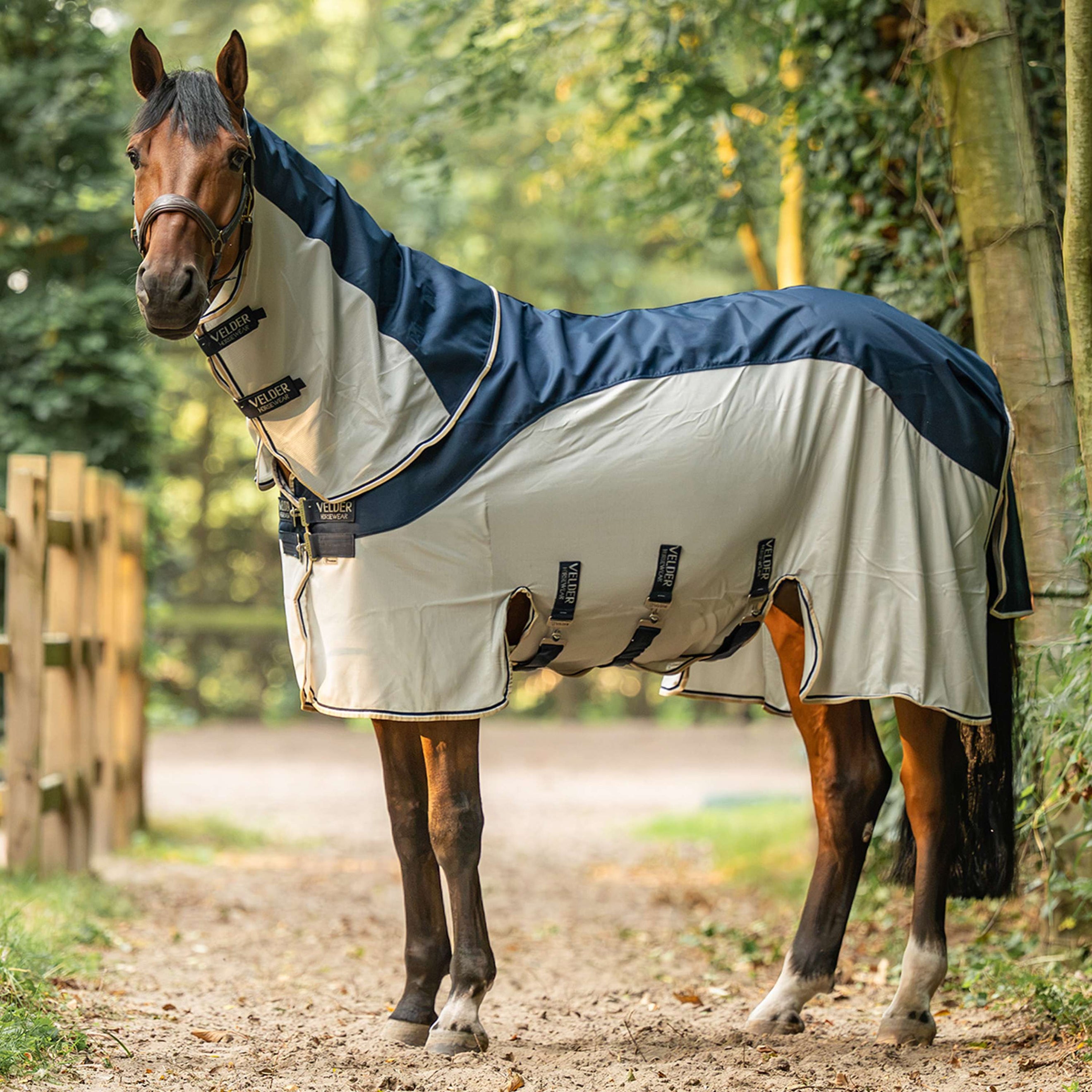 Velder Horsewear Premium Fliegendecke Waterproof-Top Navy/Pearl Silver Velder Horsewear Premium Fliegendecke Waterproof-Top Navy/Pearl Silver