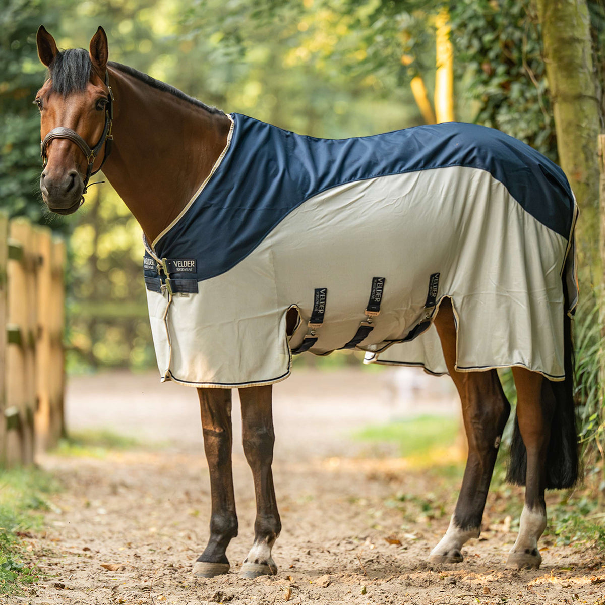 Velder Horsewear Premium Fliegendecke Waterproof-Top Navy/Pearl Silver