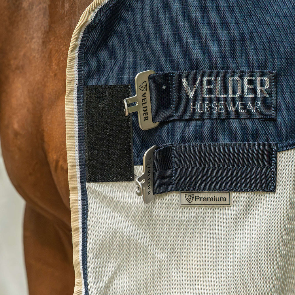 Velder Horsewear Premium Fliegendecke Waterproof-Top Navy/Pearl Silver