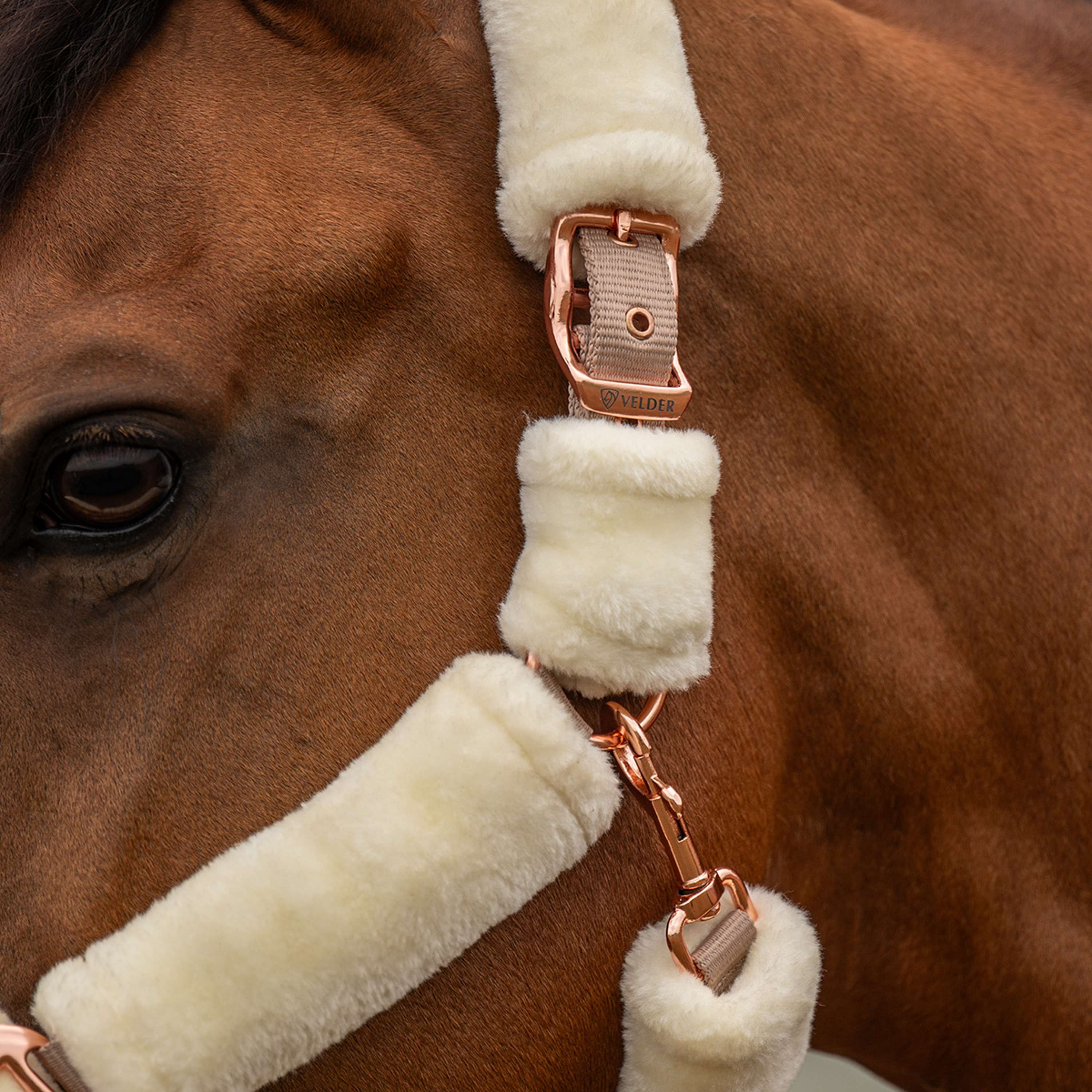 Velder Horsewear Premium Halfter Comfort Fur Natural/Rosé