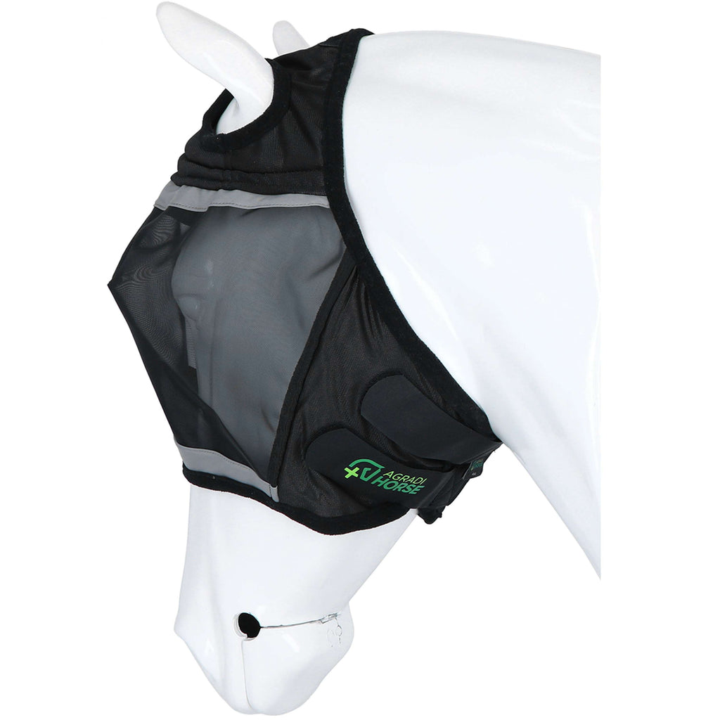 Agradi Horse Fliegenmaske Fine Mesh mit Ohrausschnitt Schwarz