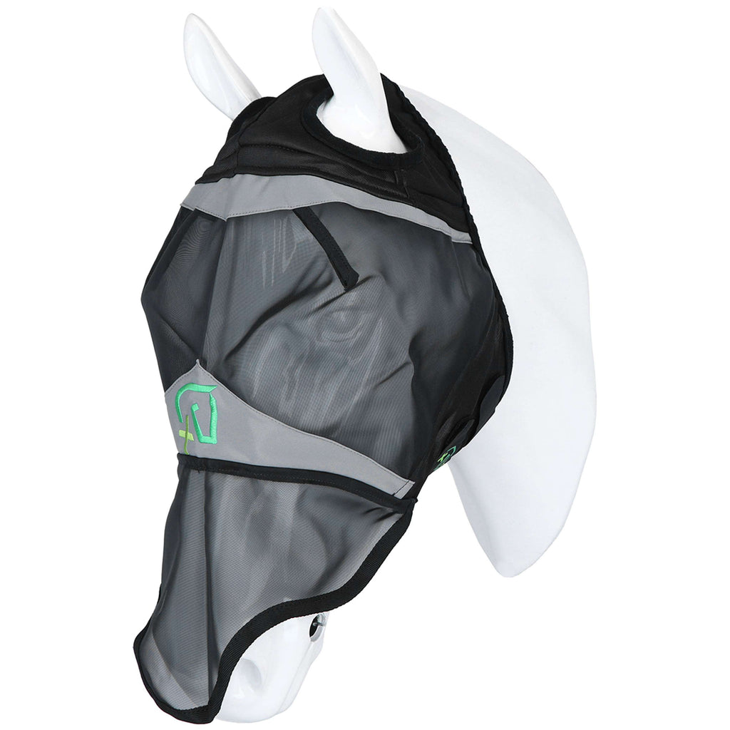 Agradi Horse Fliegenmaske Fine Mesh mit Ohrausschnitt und Nase Schwarz