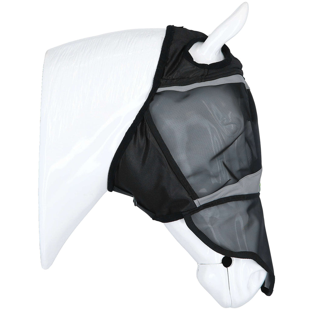 Agradi Horse Fliegenmaske Fine Mesh mit Ohrausschnitt und Nase Schwarz