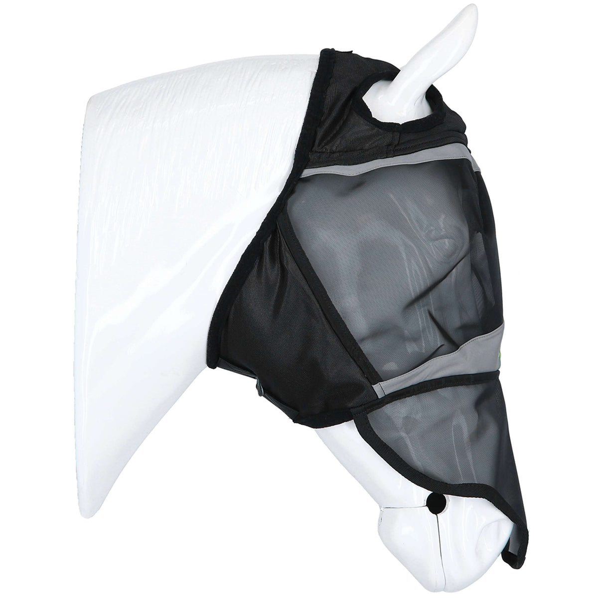 Agradi Horse Fliegenmaske Fine Mesh mit Ohrausschnitt und Nase Schwarz