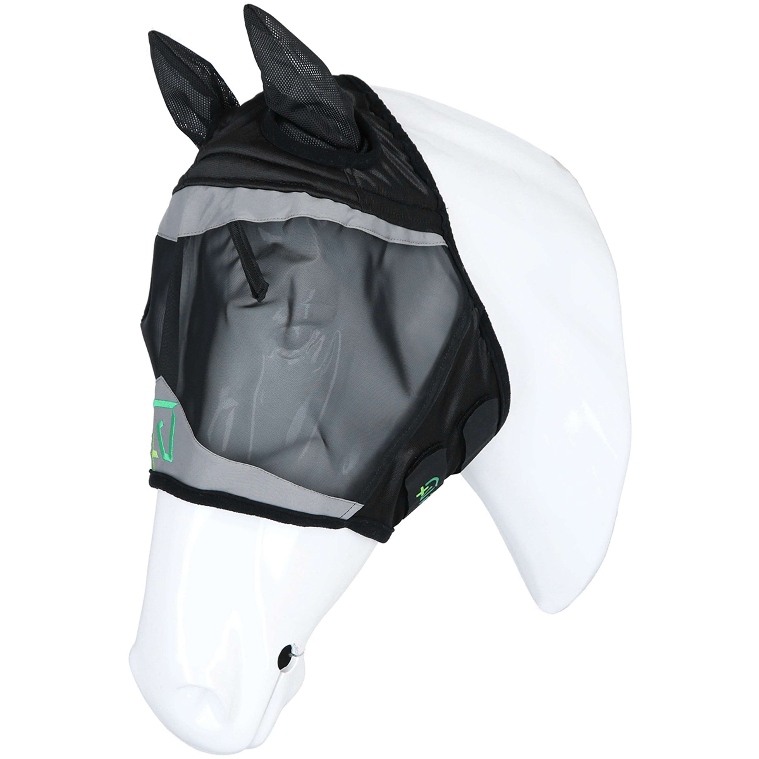 Agradi Horse Fliegenmaske Fine Mesh mit Ohren Schwarz