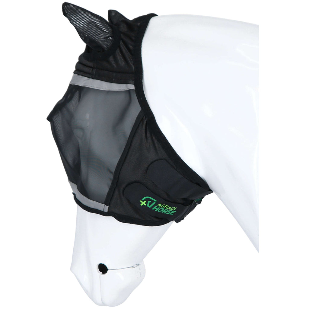 Agradi Horse Fliegenmaske Fine Mesh mit Ohren Schwarz