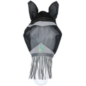 Agradi Horse Fliegenmaske Fine Mesh mit Ohren und Fransen Schwarz