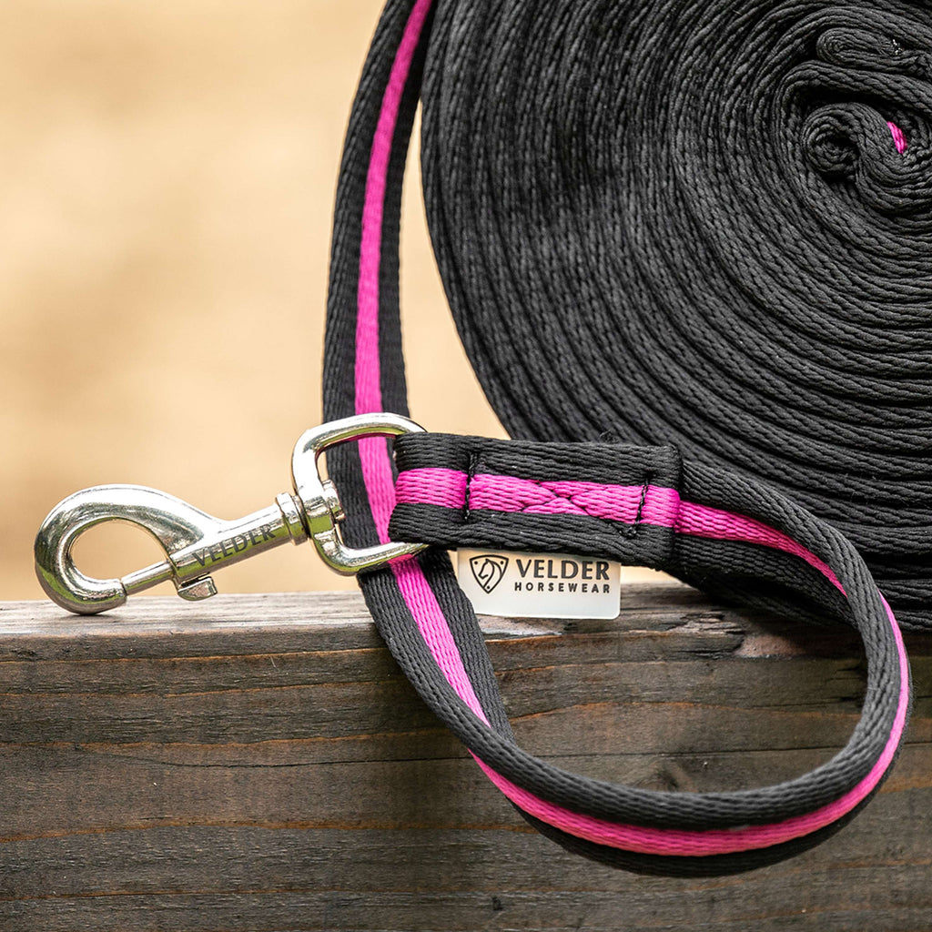 Velder Horsewear Longe Stripe Schwarz/Rosa