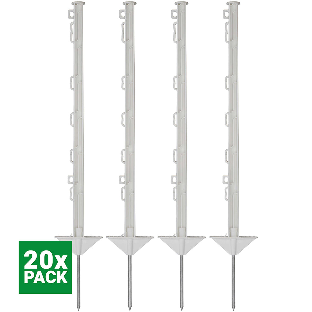 Agradi Power Weidepfahl Classic Doppel 75cm 20 Stück Weiß