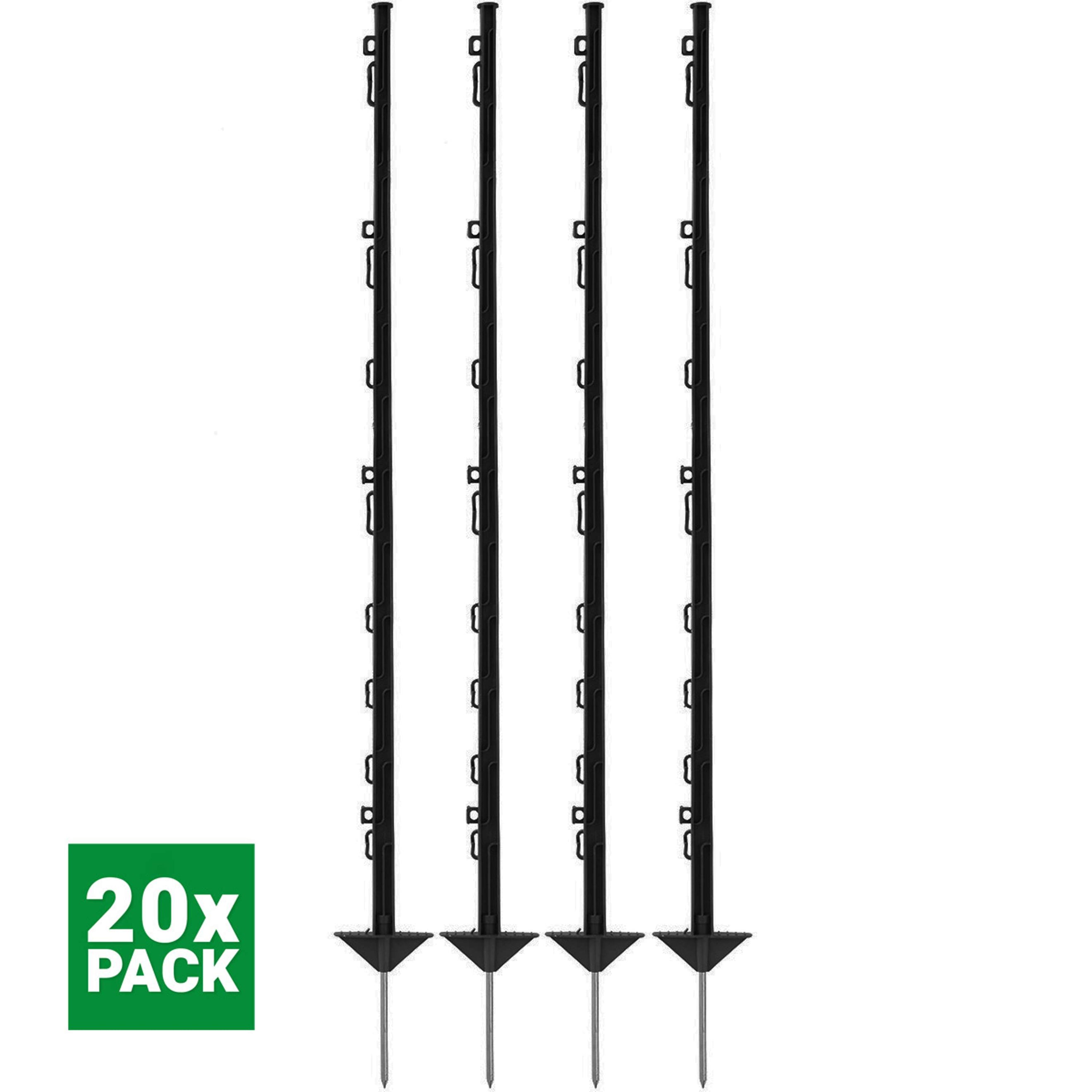 Agradi Power Weidepfahl Classic Doppel 125cm 20 Stück Schwarz
