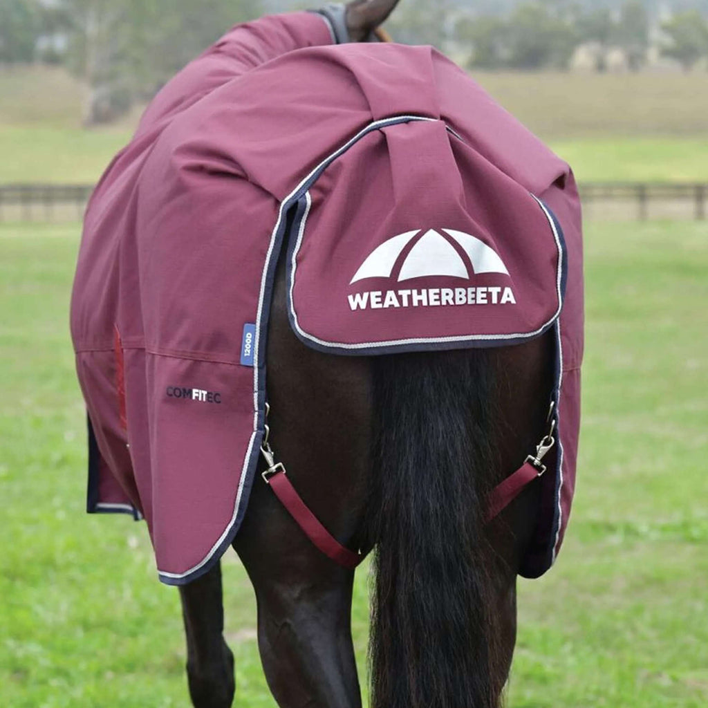 WeatherBeeta ComFiTec Essential Turnout Detach-A-Neck 50g Burgund/Navy