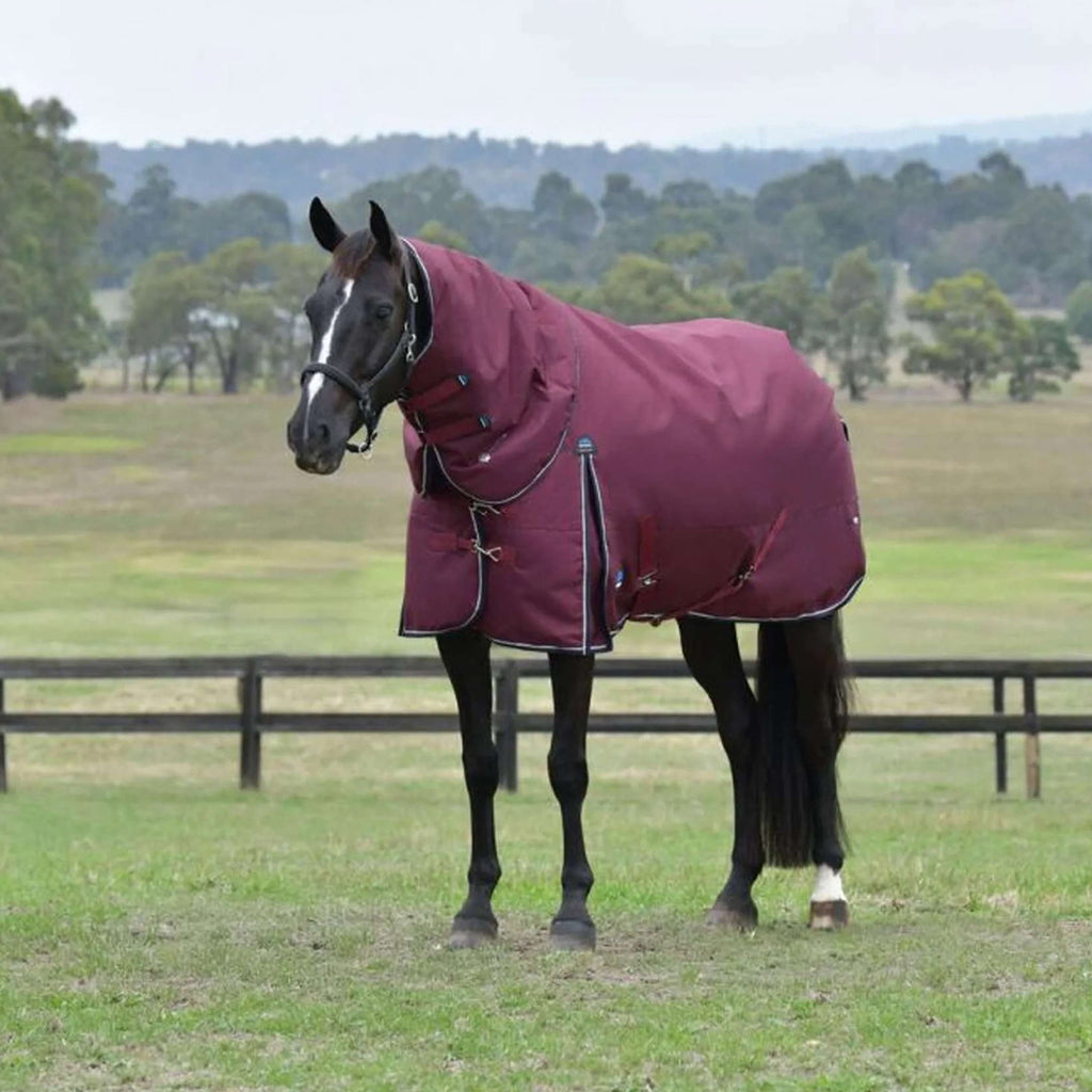 WeatherBeeta ComFiTec Essential Turnout Detach-A-Neck 50g Burgund/Navy