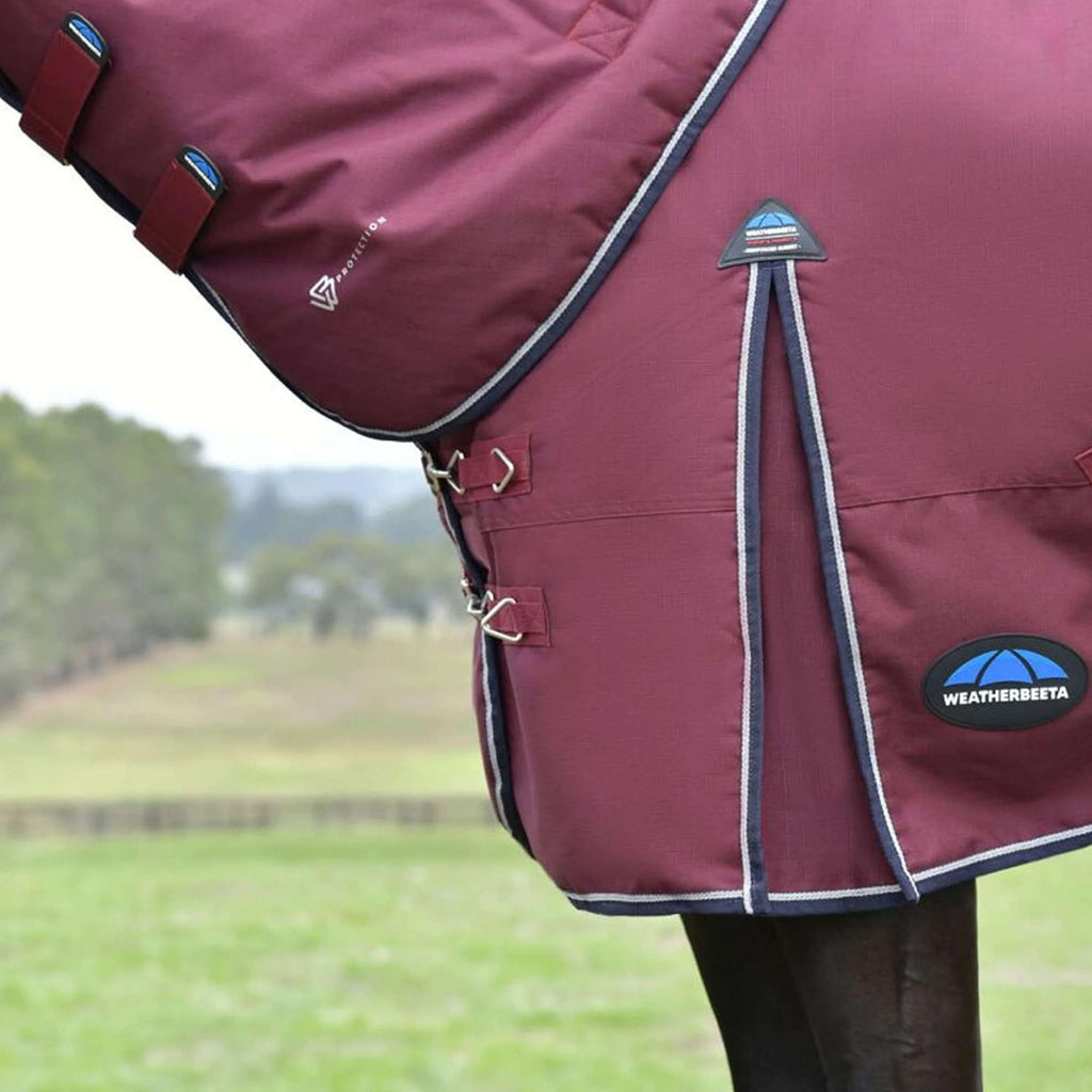 WeatherBeeta ComFiTec Essential Turnout Detach-A-Neck 50g Burgund/Navy