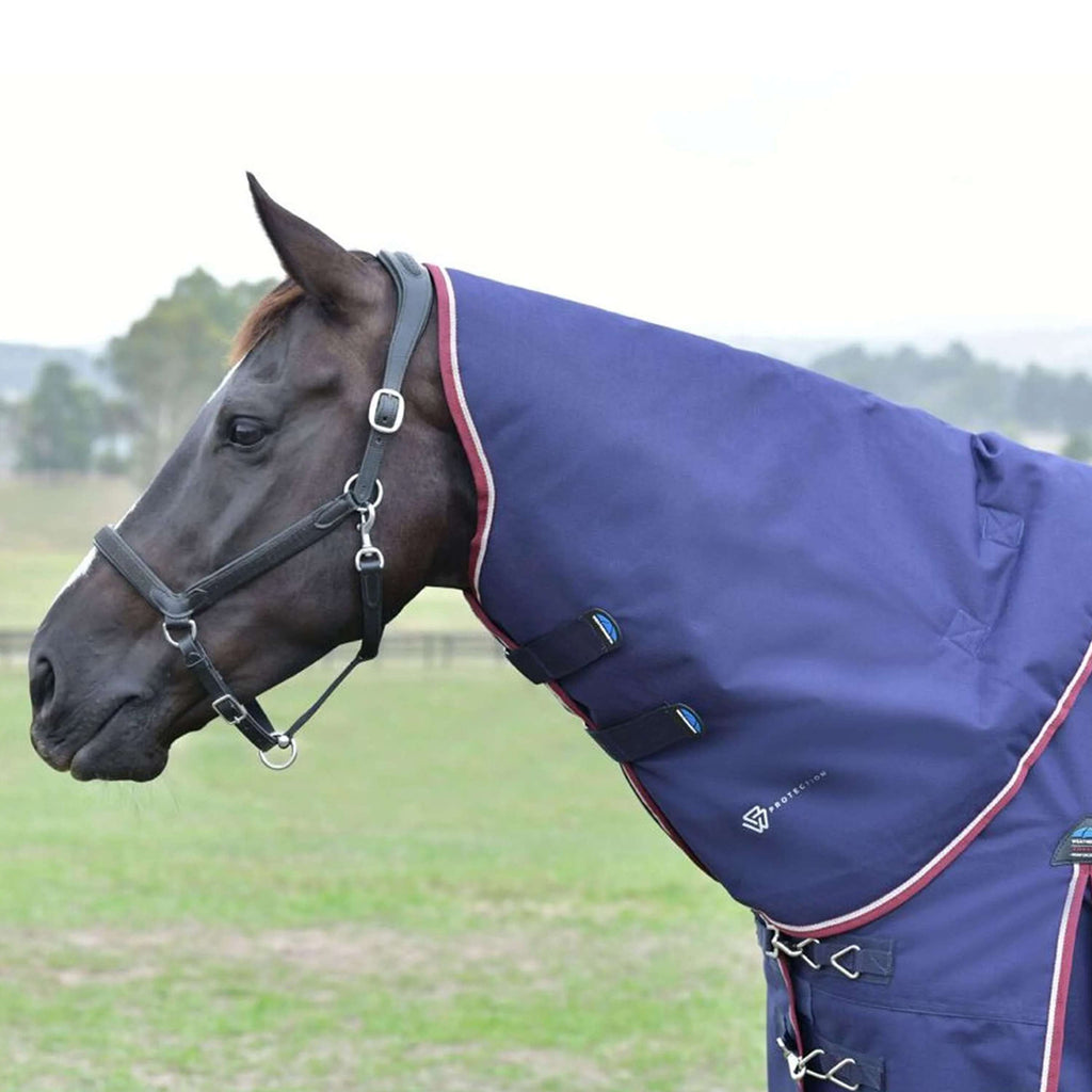 WeatherBeeta ComFiTec Essential Turnout Detach-A-Neck 50g Navy/Burgundy