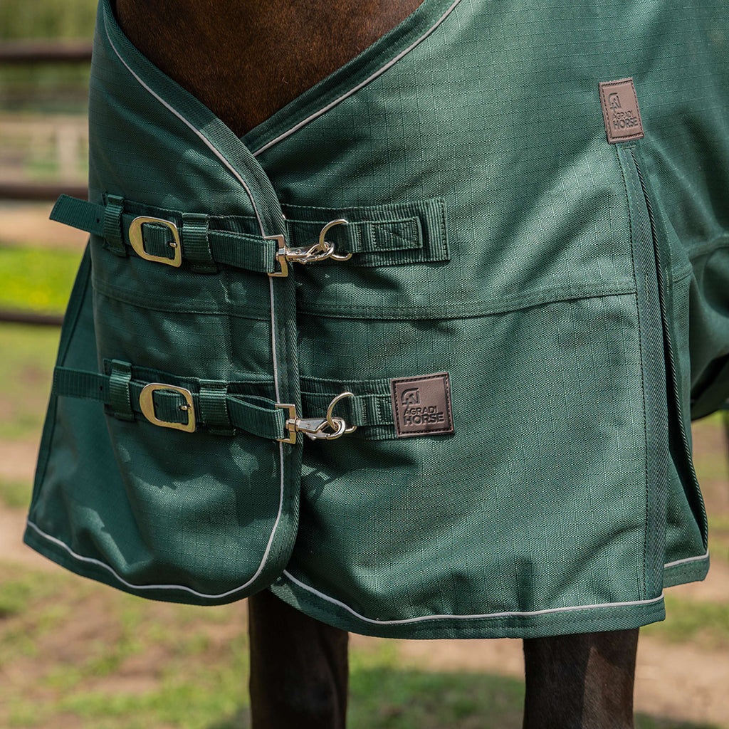 Agradi Horse Outdoordecke 1200D 150gr Reflektierende Paspelierung Grün
