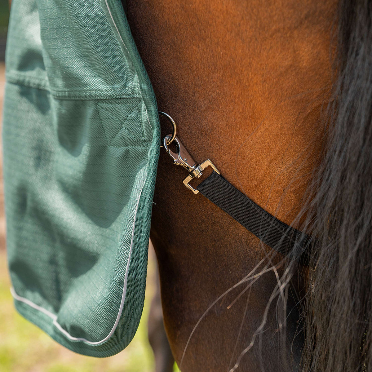 Agradi Horse Outdoordecke 1200D 300gr Reflektierende Paspelierung Grün