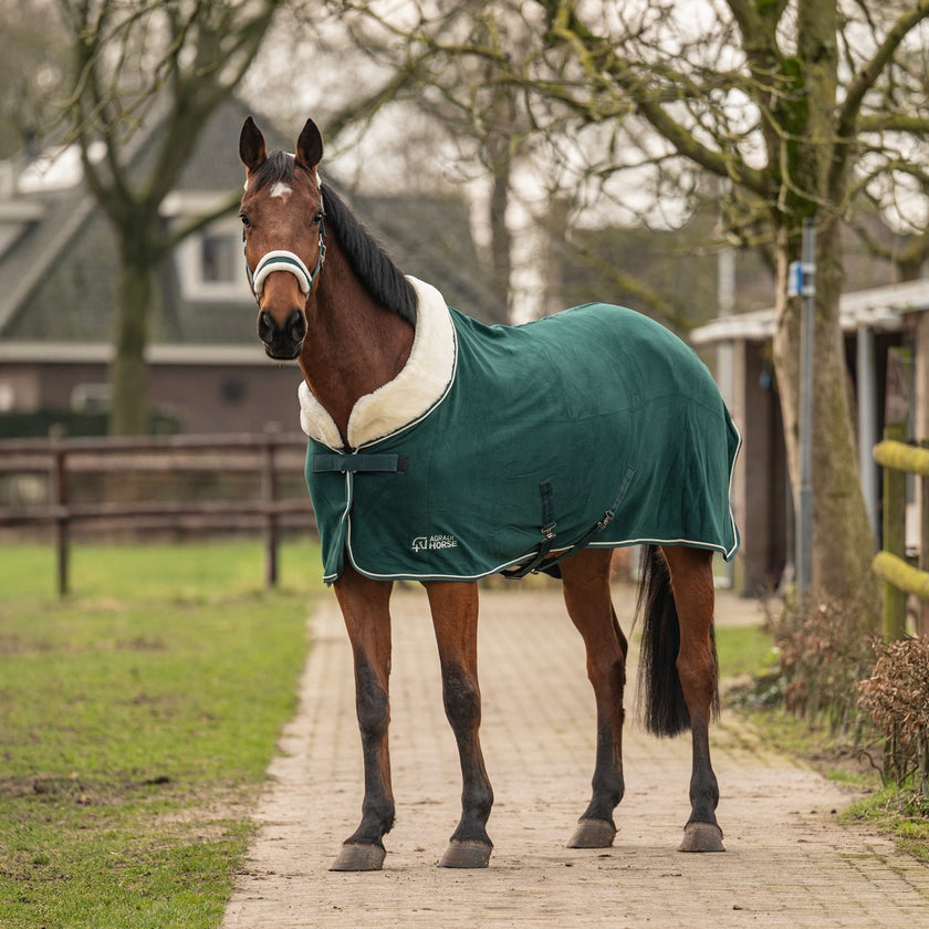 Agradi Horse Fleecedecke Modern Rosé Fir Green Agradi Horse Fleecedecke Modern Rosé Fir Green