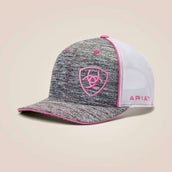 Ariat Cap Offset Shield Logo Grau/rosa
