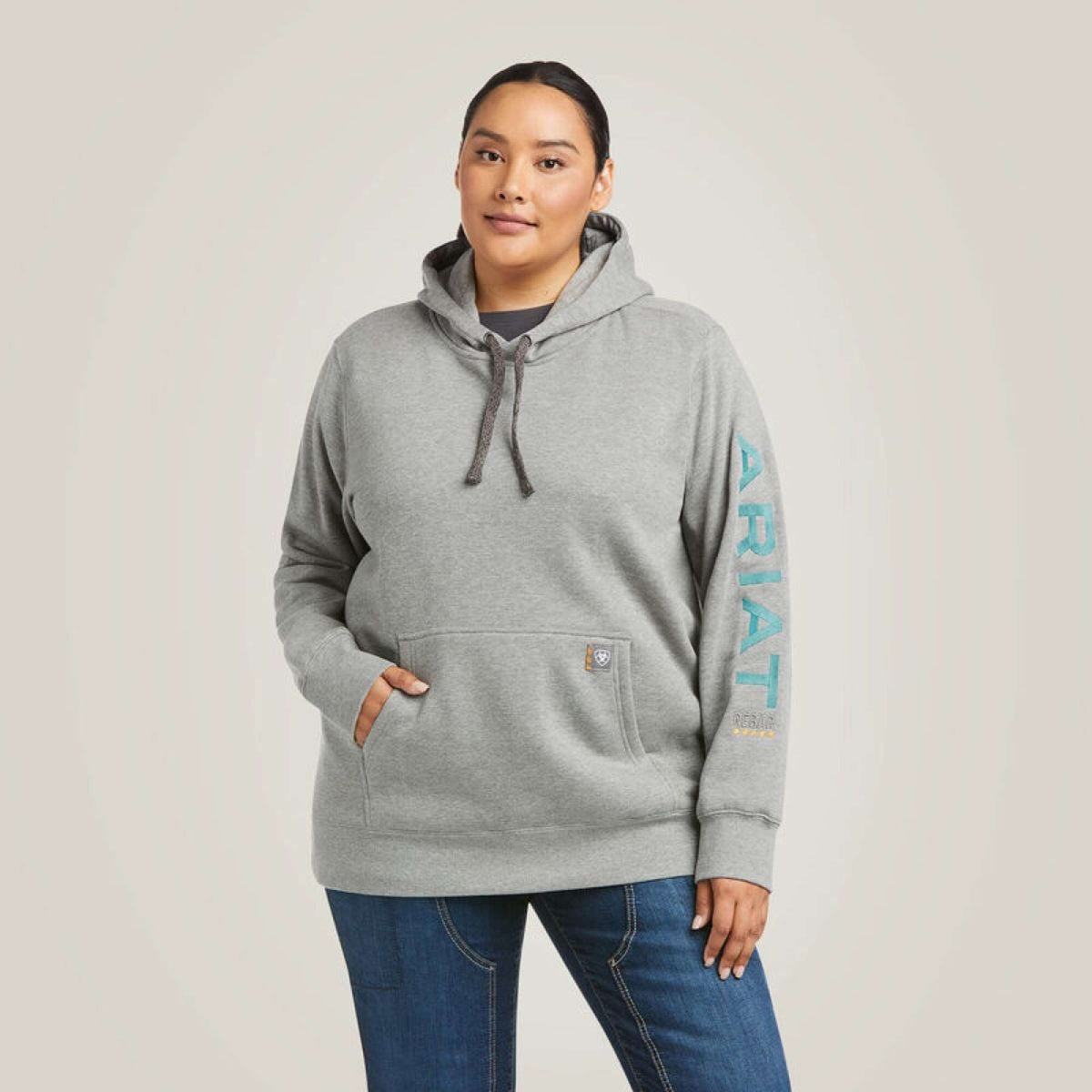 Ariat Hoodie Rebar Graphic Damen Heather Grau