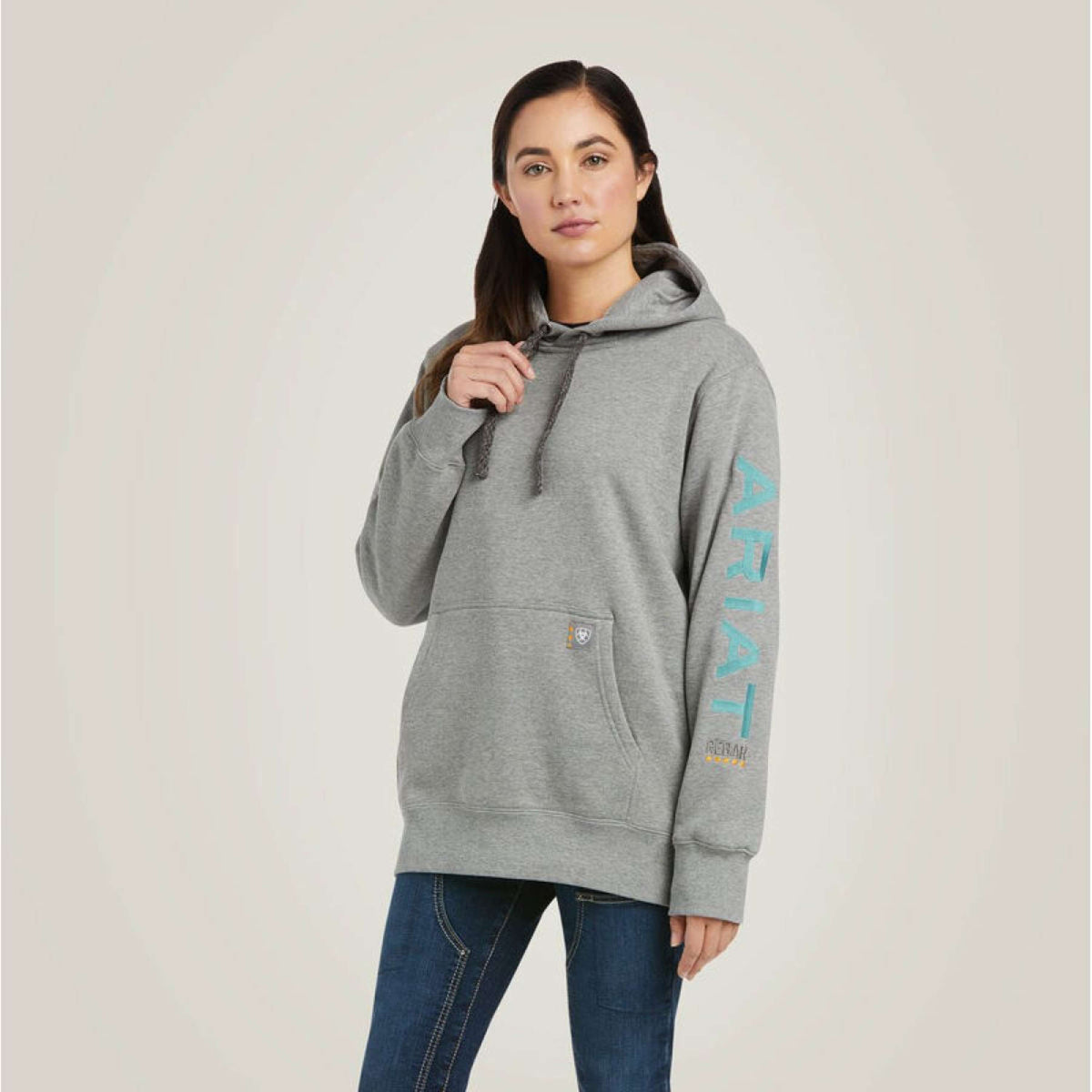Ariat Hoodie Rebar Graphic Damen Heather Grau