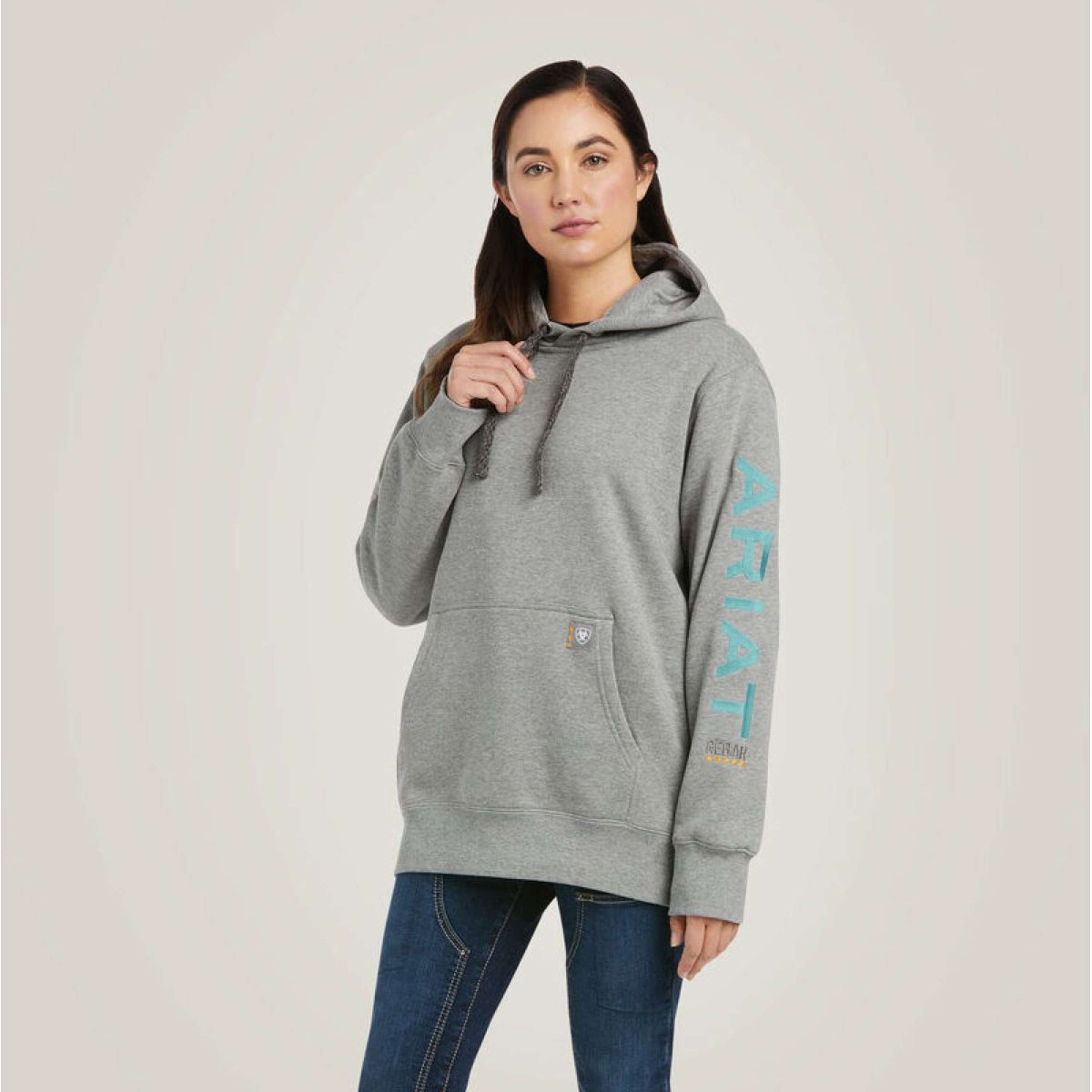 Ariat Hoodie Rebar Graphic Damen Heather Grau Ariat Hoodie Rebar Graphic Damen Heather Grau