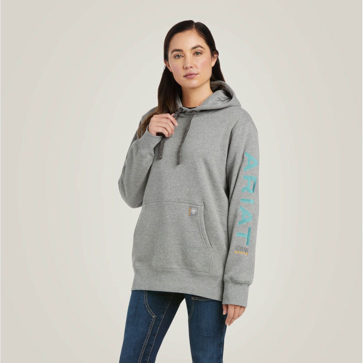 Ariat Hoodie Rebar Graphic Damen Heather Grau