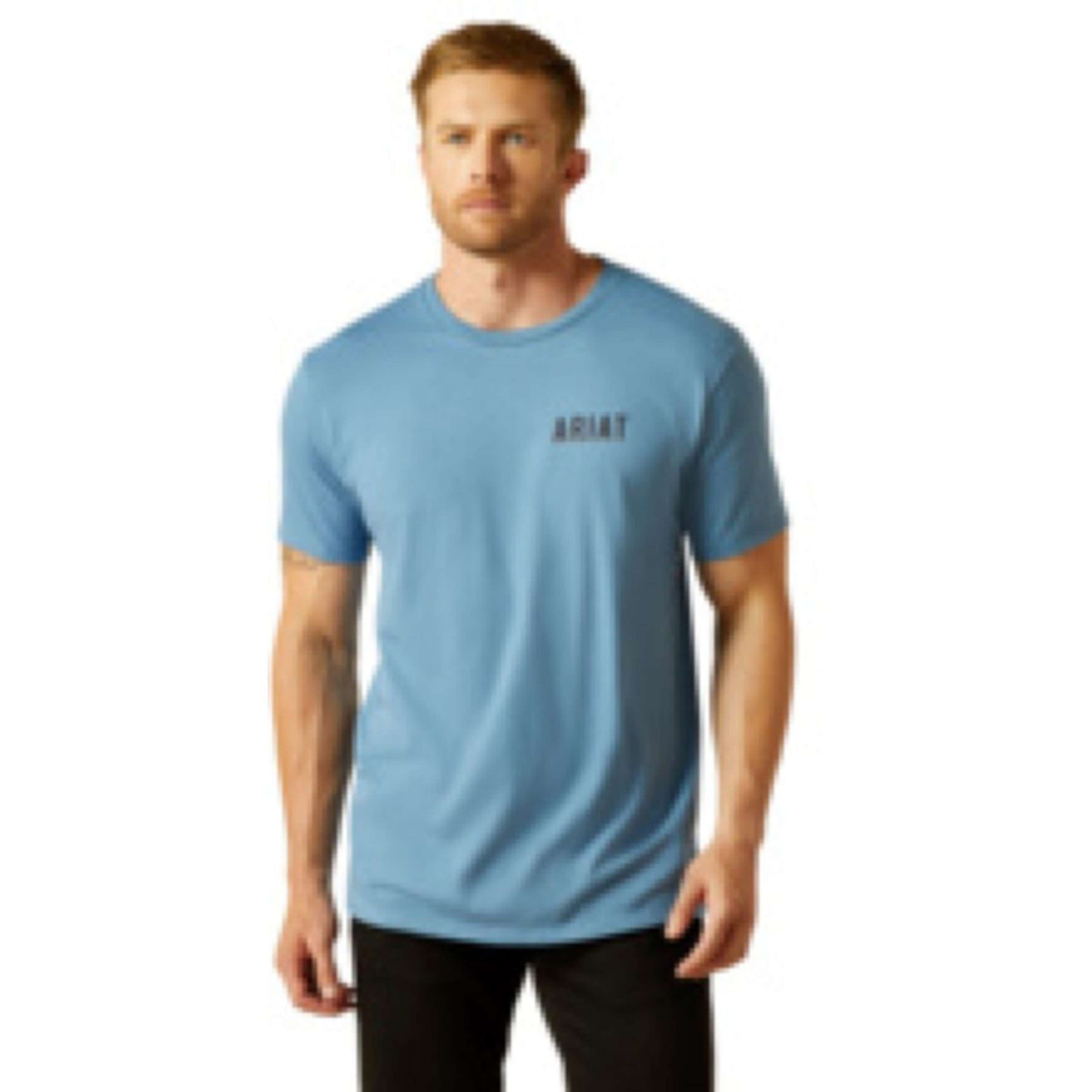 Ariat T-Shirt Blazing Saddle Herren Blau Ariat T-Shirt Blazing Saddle Herren Blau