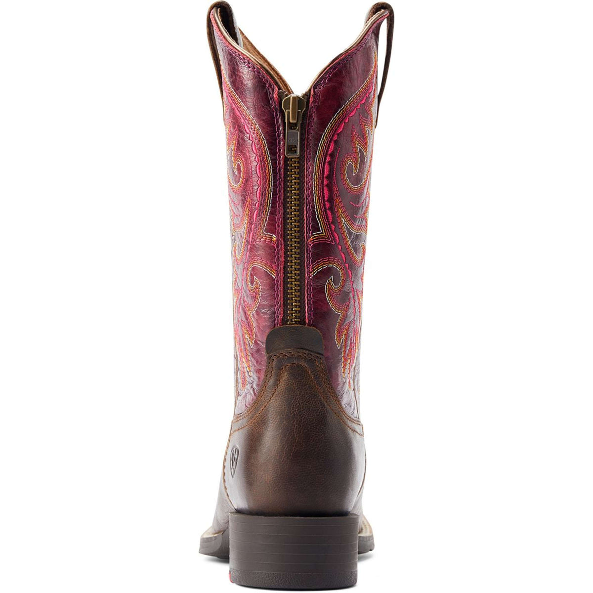 Ariat Westernstiefel Round Up Back Zip Damen Worn Mocha/Rasberry