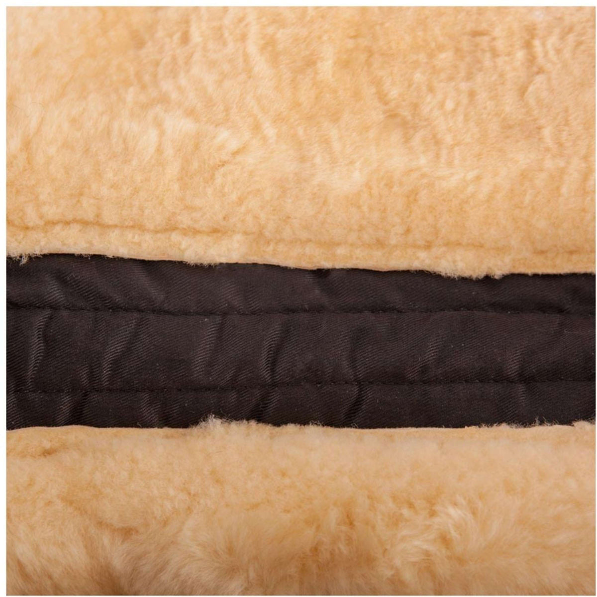 BR Sattelunterlage mit herrausnehmbarem Kissen Sheepskin Schwarz/Naturell