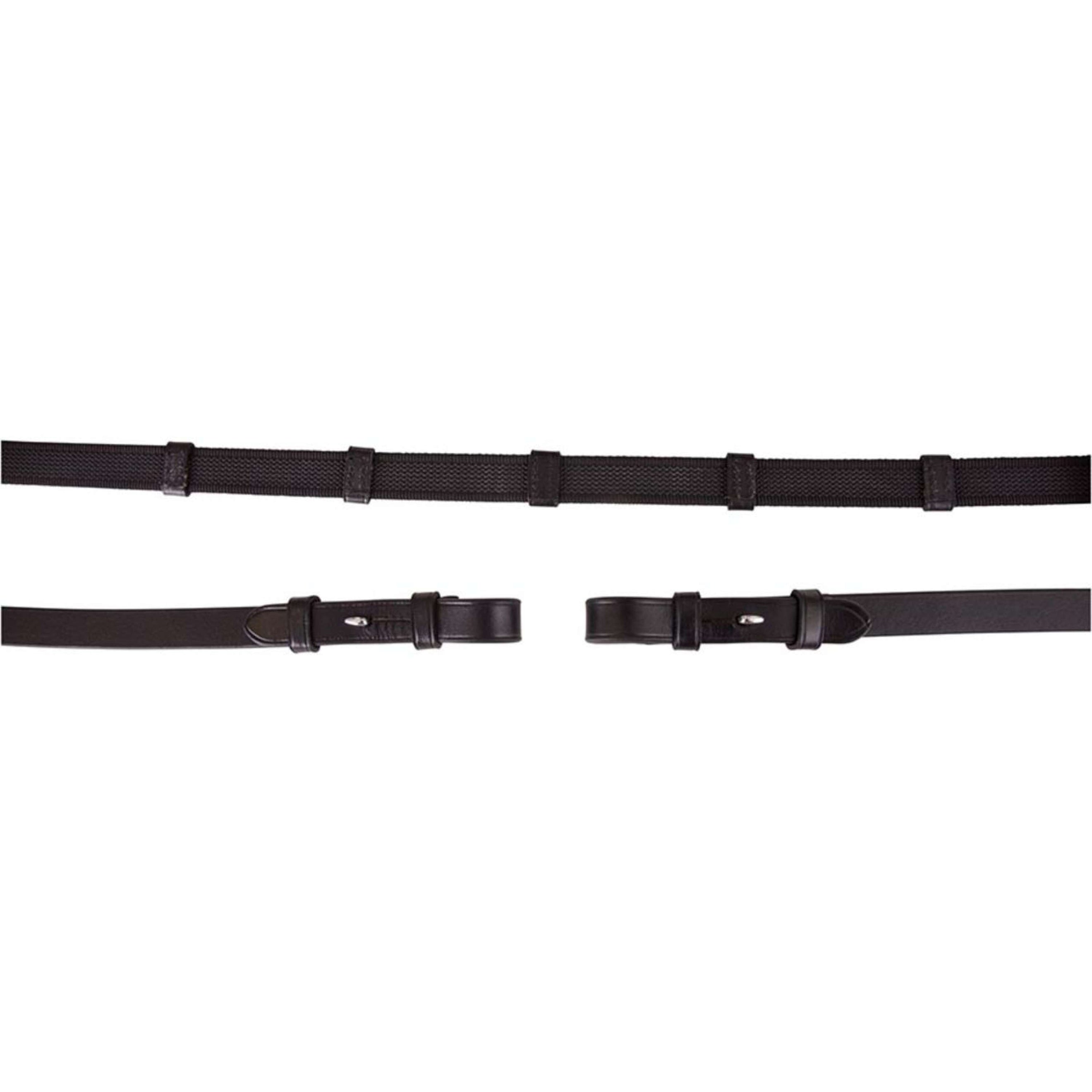 BR Zügel Leinen 19mm Anti-Slip E Verschluss Schwarz/Silber BR Zügel Leinen 19mm Anti-Slip E Verschluss Schwarz/Silber