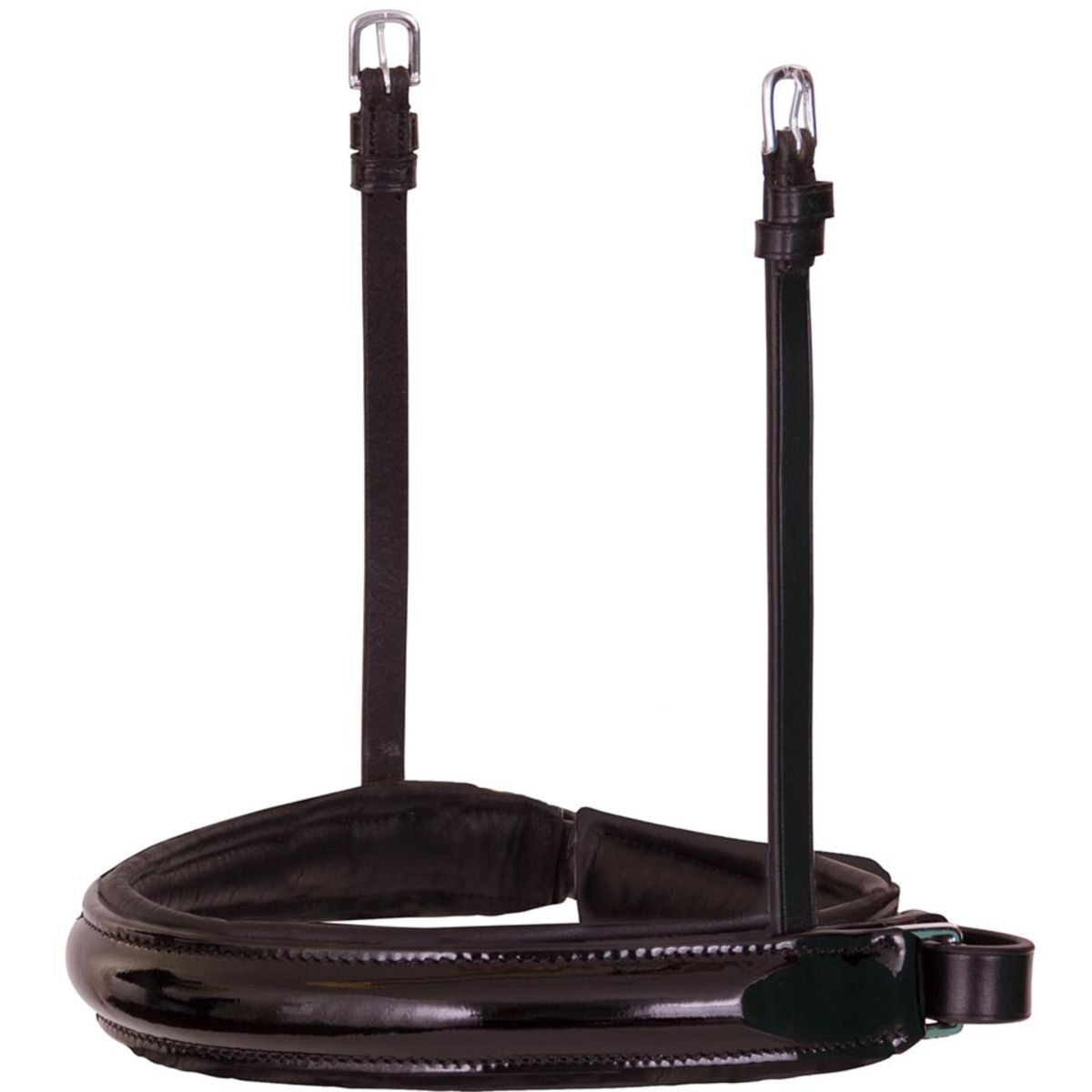 BR Schwedisches Reithalfter Lacquer Schwarz/Silber