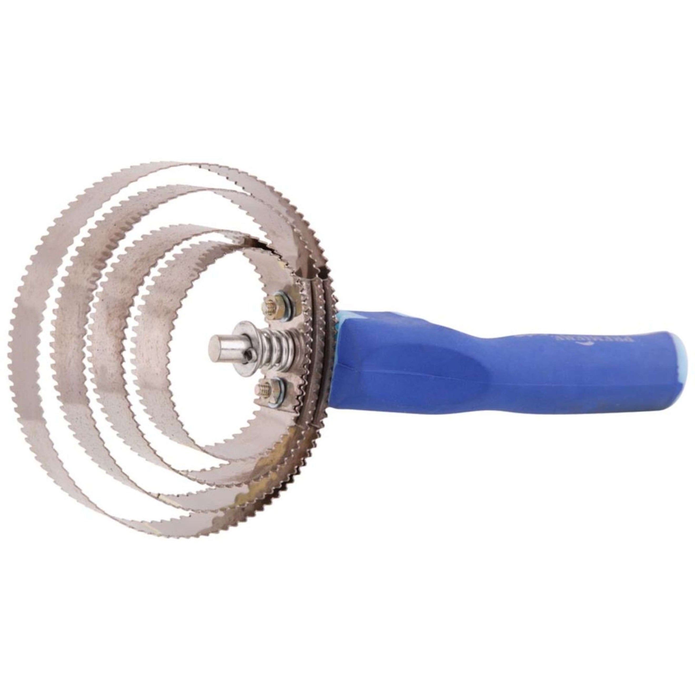 Premiere Striegel Soft Grip mit 4 Edelstahl Blättern Kobalt/Hellblau Premiere Striegel Soft Grip mit 4 Edelstahl Blättern Kobalt/Hellblau