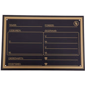 BR Boxenschild Kunststoff Gold Aufdruck Schwarz