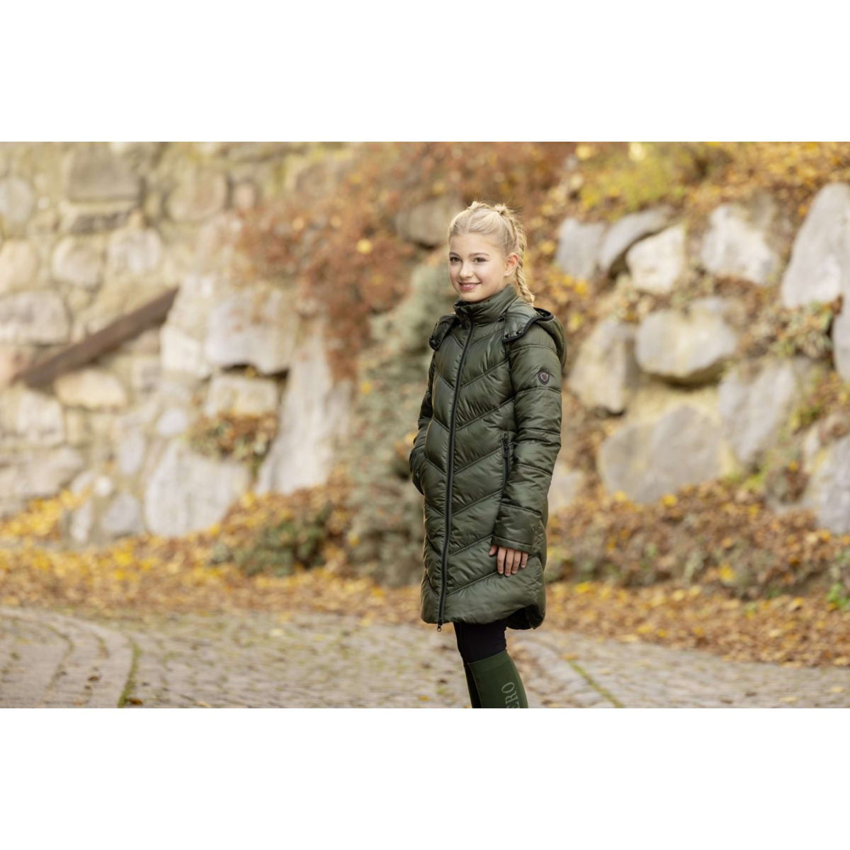 Covalliero Jacke AW24 Padded Kinder Opal Green