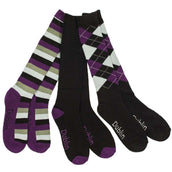 Dublin Socken 3er Pack Schwarz/Lila/Grau