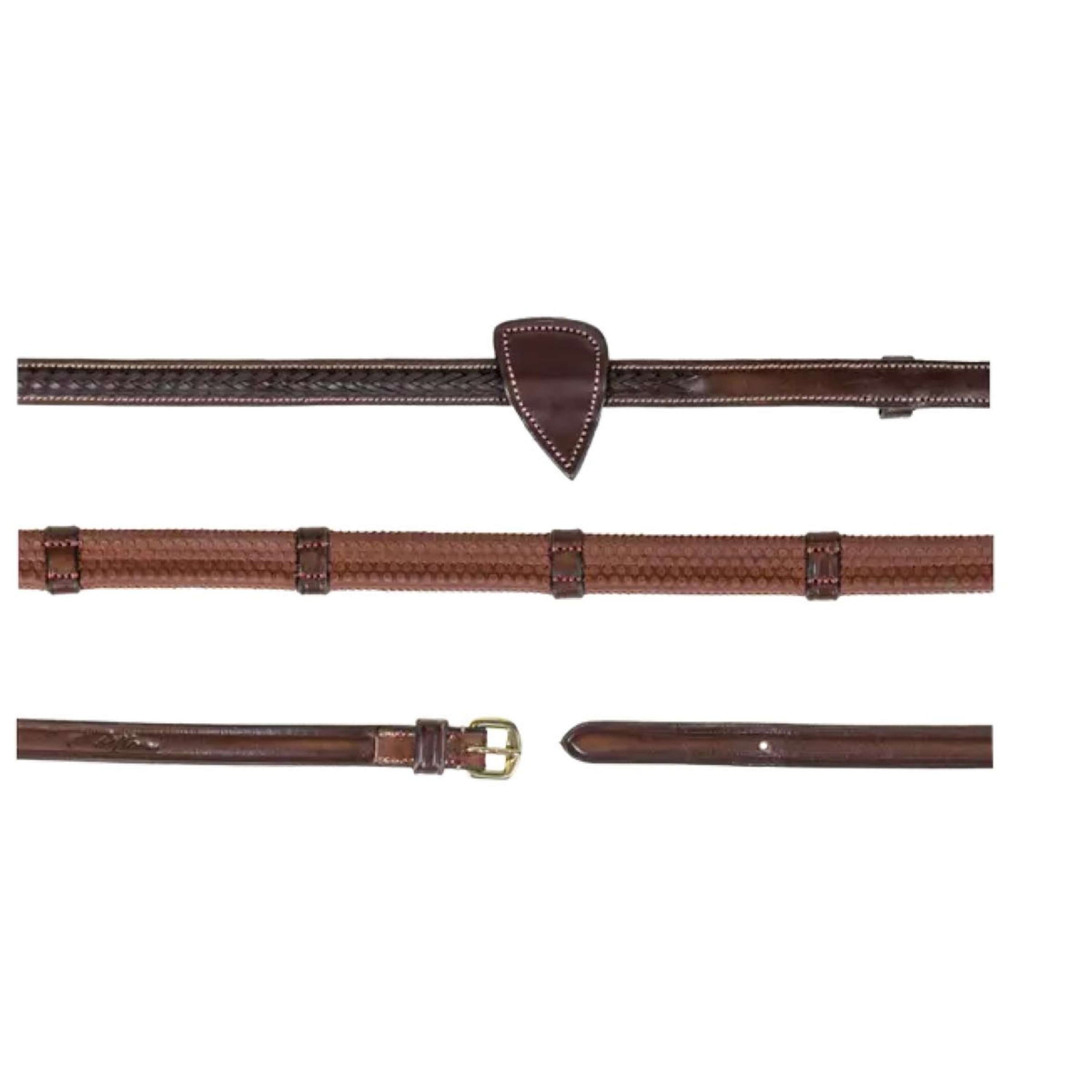 Dyon Zügel 1/2 Rubber Geflochten mit Leder Stops Braun Dyon Zügel 1/2 Rubber Geflochten mit Leder Stops Braun