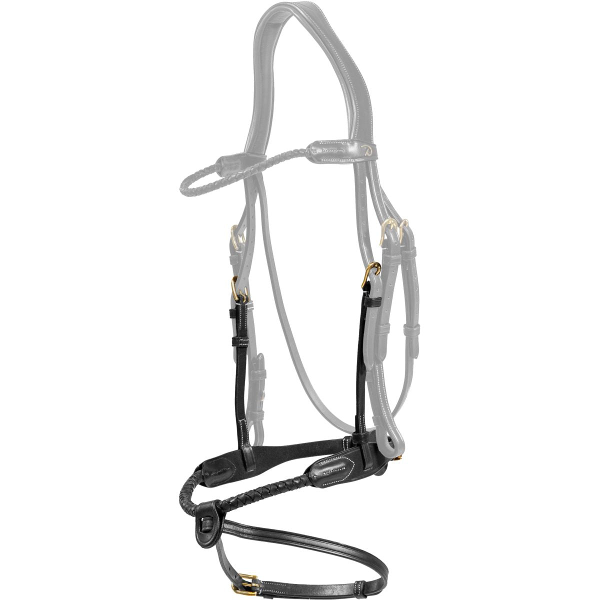 Dyon Reithalfter Flash Geflochten Schwarz