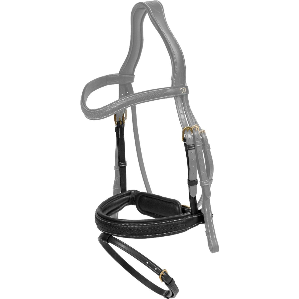 Dyon Reithalfter Pull-Back Geflochten Schwarz