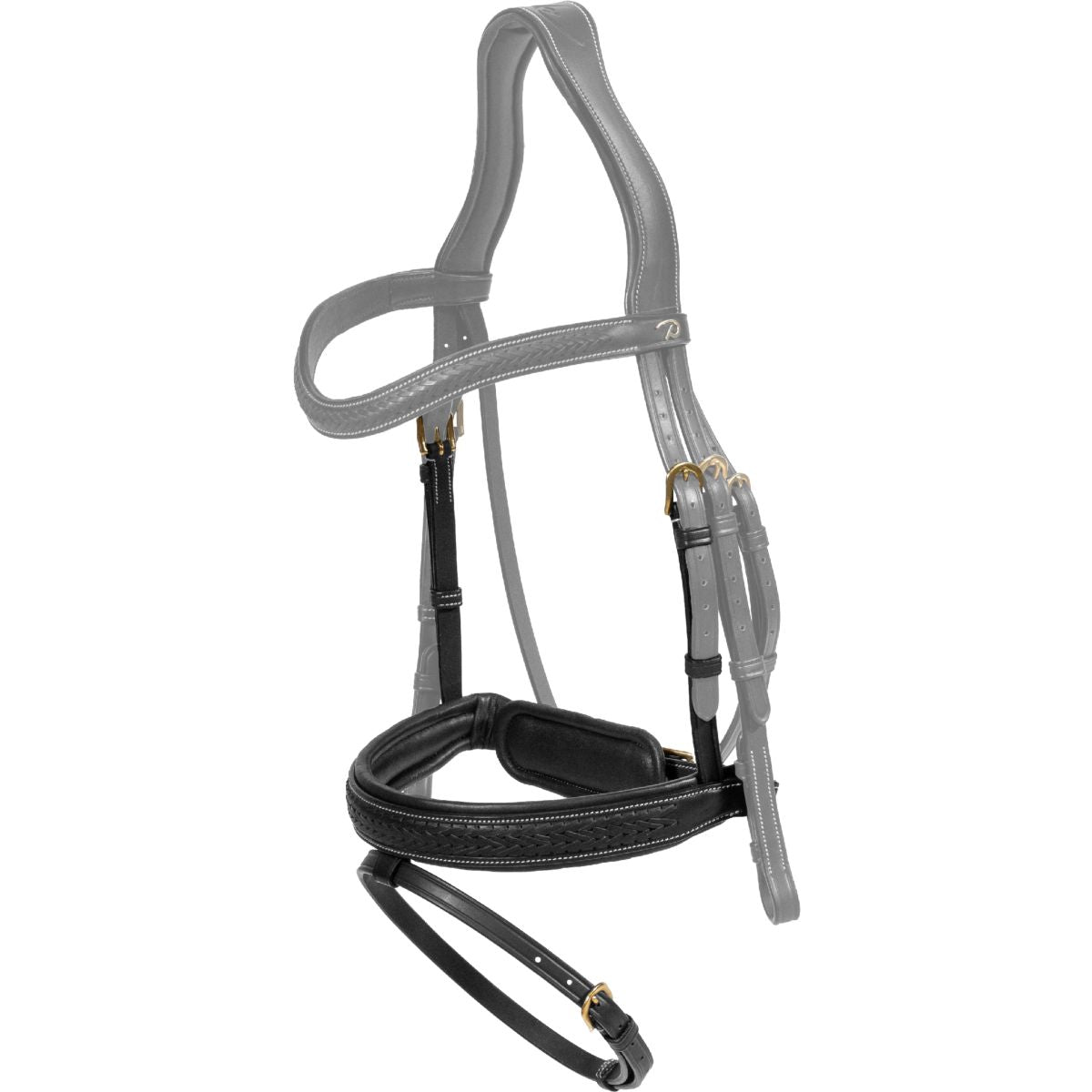 Dyon Reithalfter Pull-Back Geflochten Schwarz