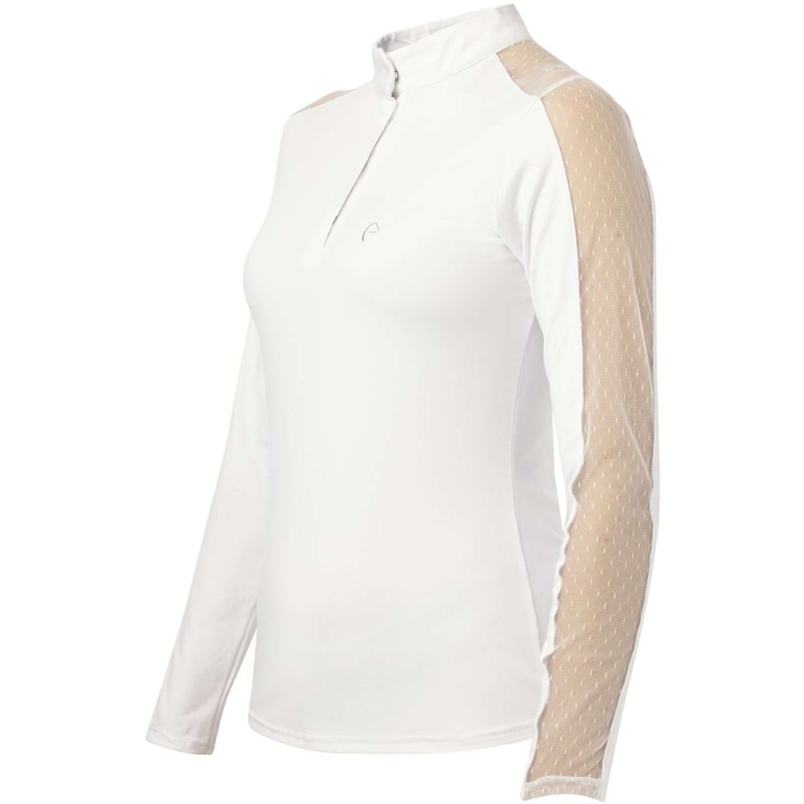 EQUITHÈME Turniershirt Pekin Lange Ärmel Weiß EQUITHÈME Turniershirt Pekin Lange Ärmel Weiß