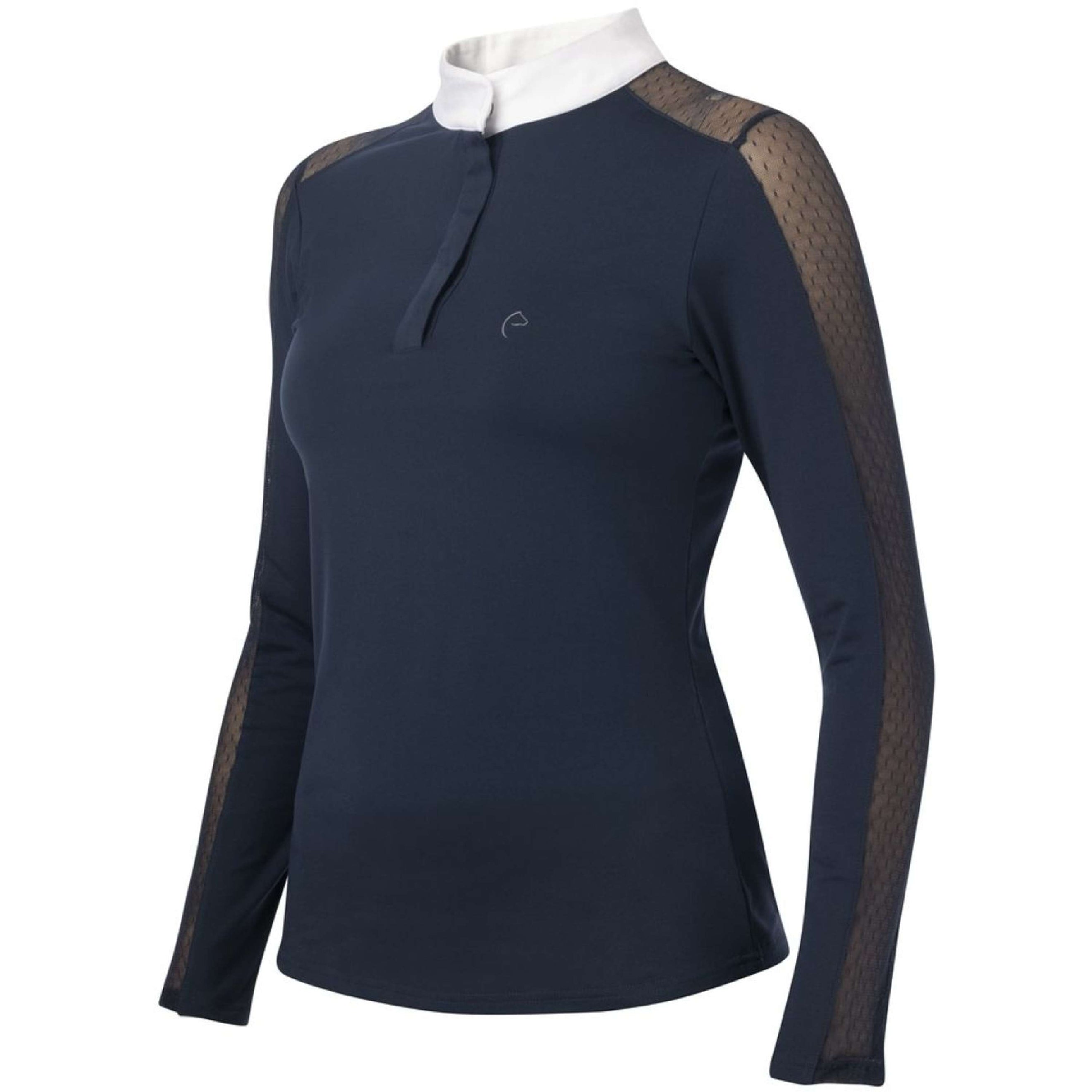 EQUITHÈME Turniershirt Pekin Lange Ärmel Marineblau EQUITHÈME Turniershirt Pekin Lange Ärmel Marineblau