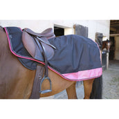 EQUITHÈME Ausreitdecke Tyrex 1200D Fleece Schwarz/Himbeere