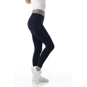 EQUITHÈME Reitleggings Tea Pull-On Silikon Kniebesatz Blau/Grau