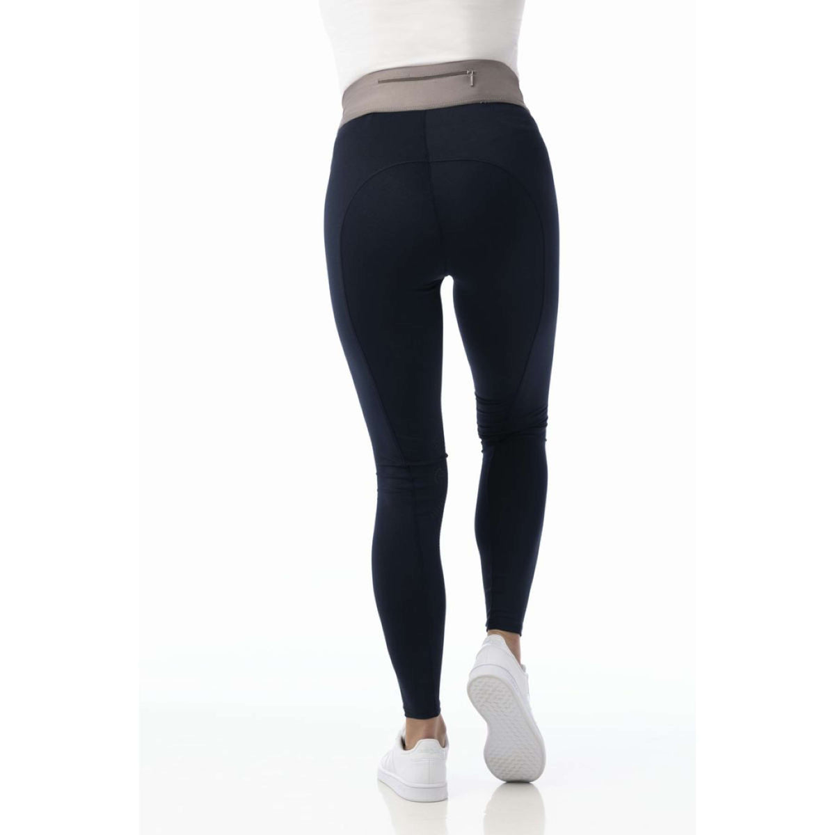 EQUITHÈME Reitleggings Tea Pull-On Silikon Kniebesatz Blau/Grau