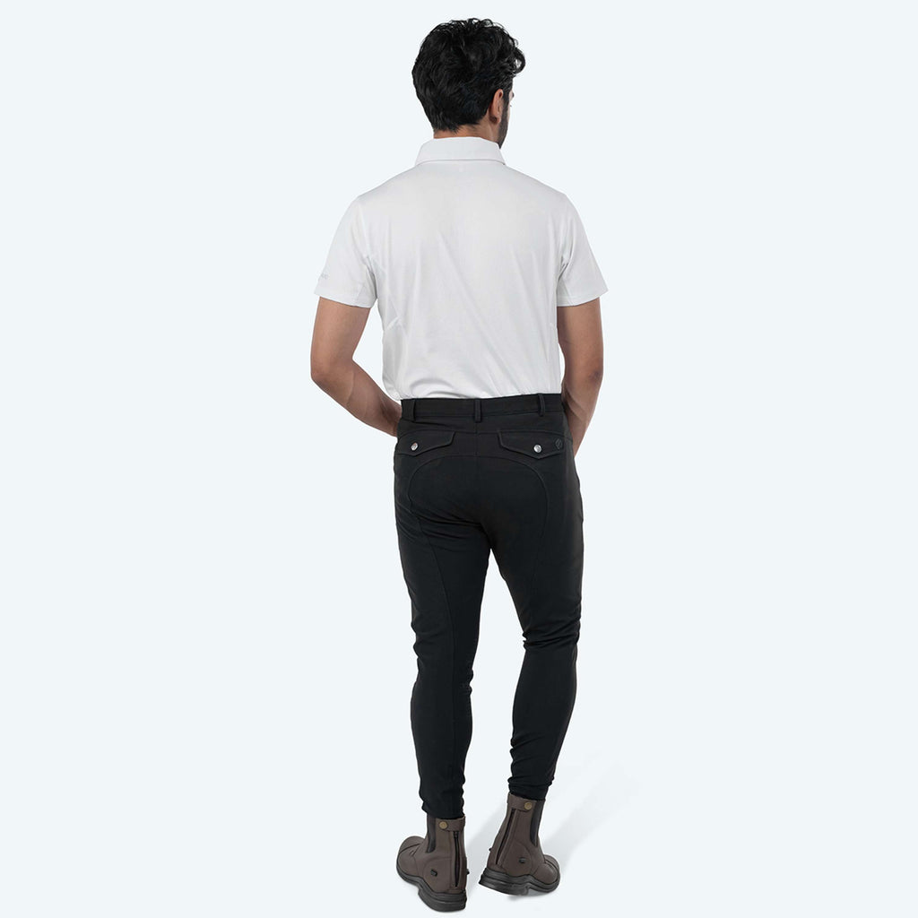 Elvera Equestrian Reithose Dual Core Pro Half Seat Herren Schwarz