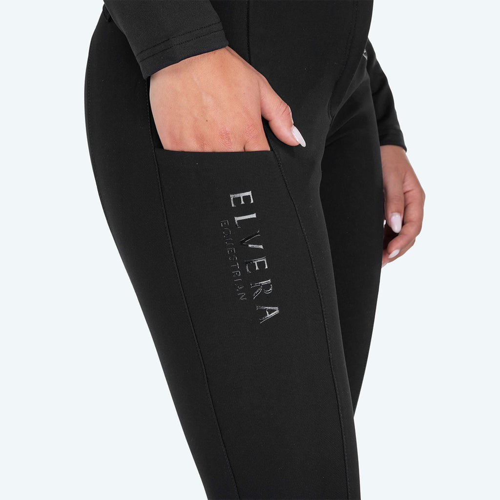 Elvera Equestrian Reithose Dual Core Pro Half Seat Schwarz
