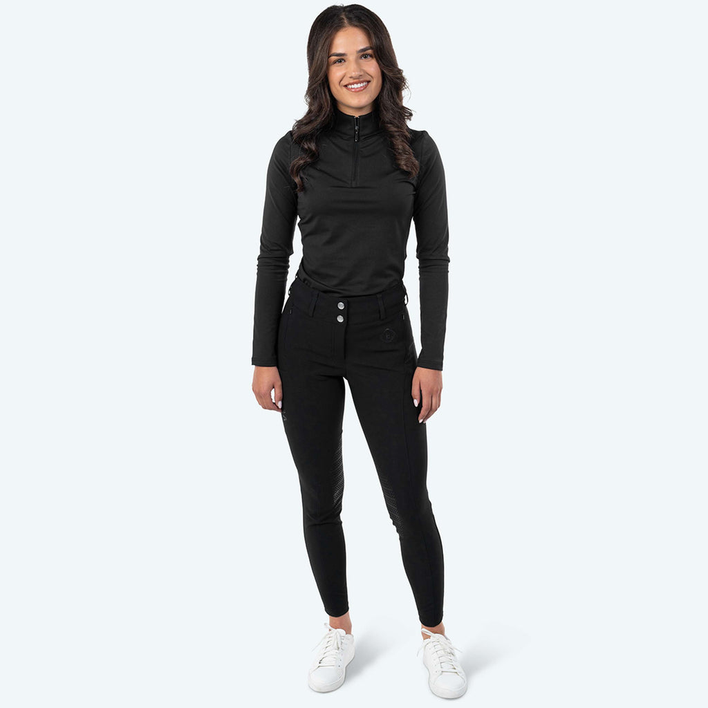 Elvera Equestrian Reithose Dual Core Pro Half Seat Schwarz